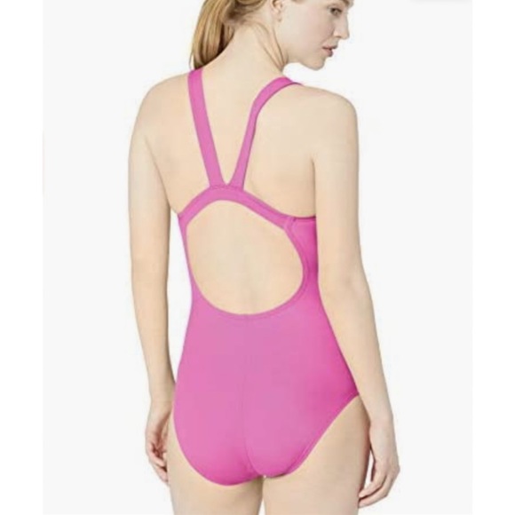 Nike Standard Mesh Solid Edge V-Back One Piece Swimsuit Racerback Women's Medium - Picture 7 of 11